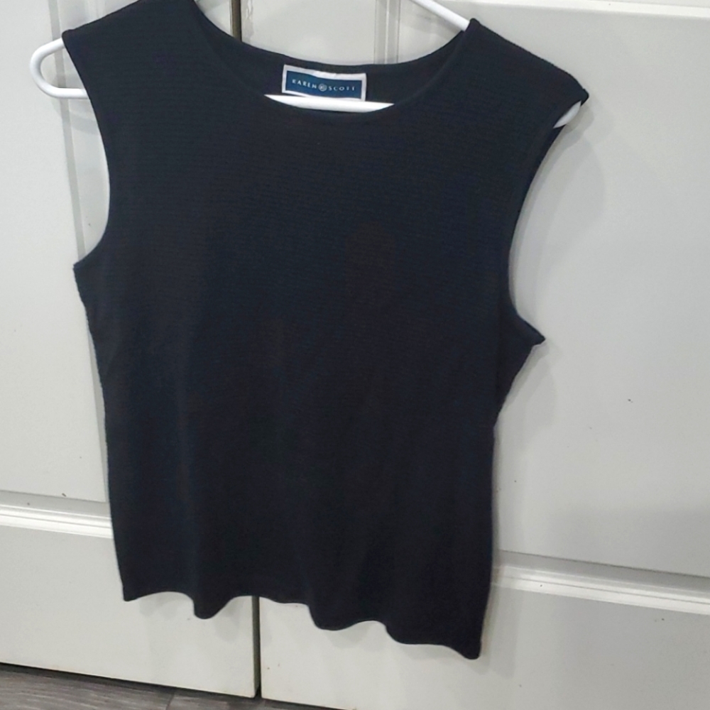 Black ribbed sleeveless top